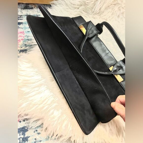 Vintage Susan Gail Leather and Suede Black Handbag - Picture 3 of 10